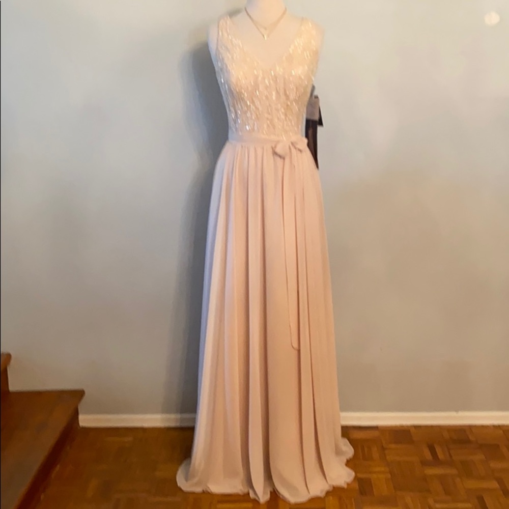 MoriLee, Size 14, Champagne, $250
